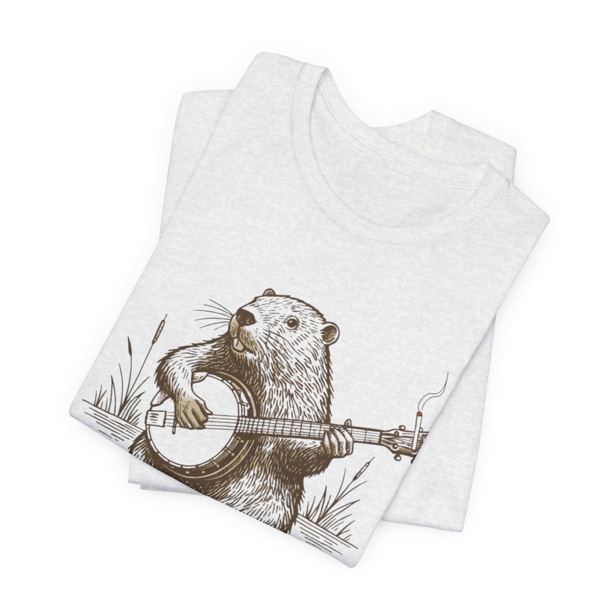 Beaver Banjo T-Shirt — Cute Rustic Wildlife Graphic Tee