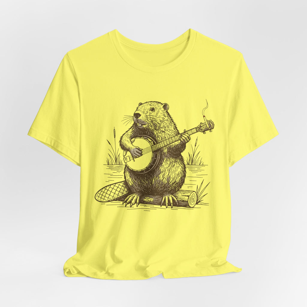 Beaver Banjo T-Shirt — Cute Rustic Wildlife Graphic Tee