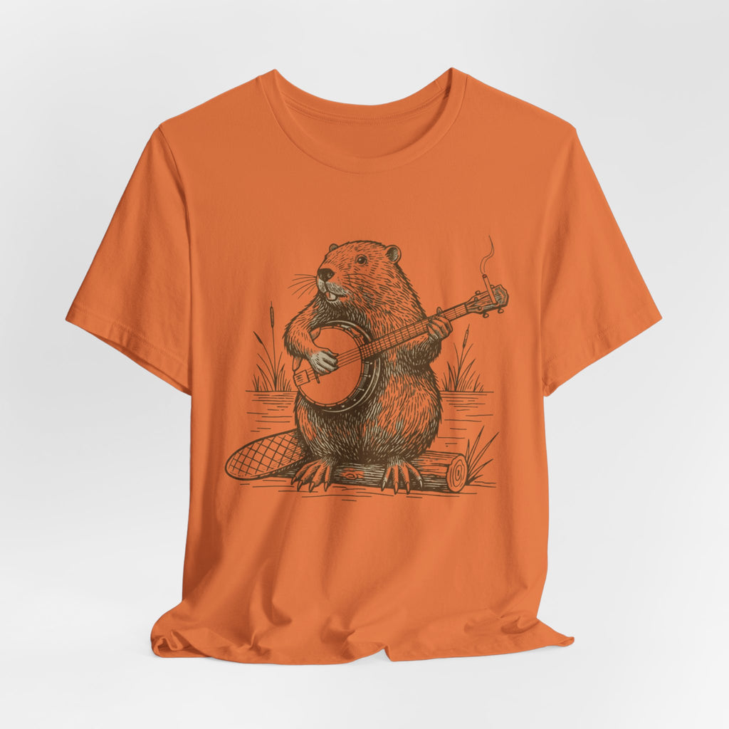 Beaver Banjo T-Shirt — Cute Rustic Wildlife Graphic Tee