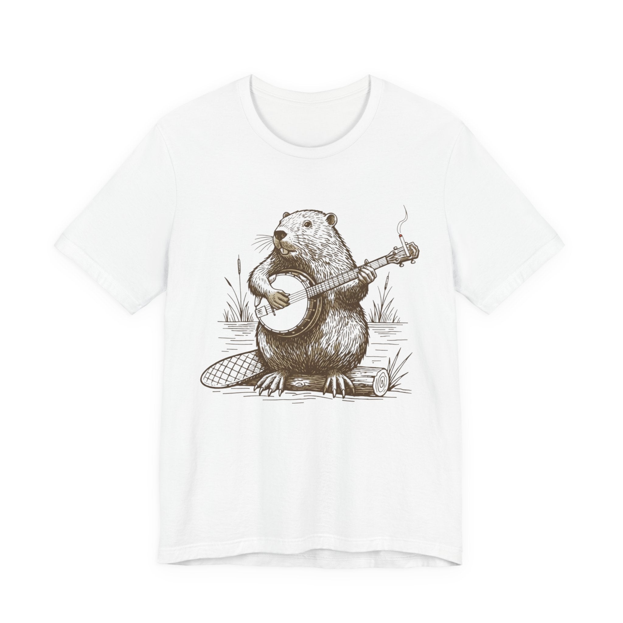 Beaver Banjo T-Shirt — Cute Rustic Wildlife Graphic Tee