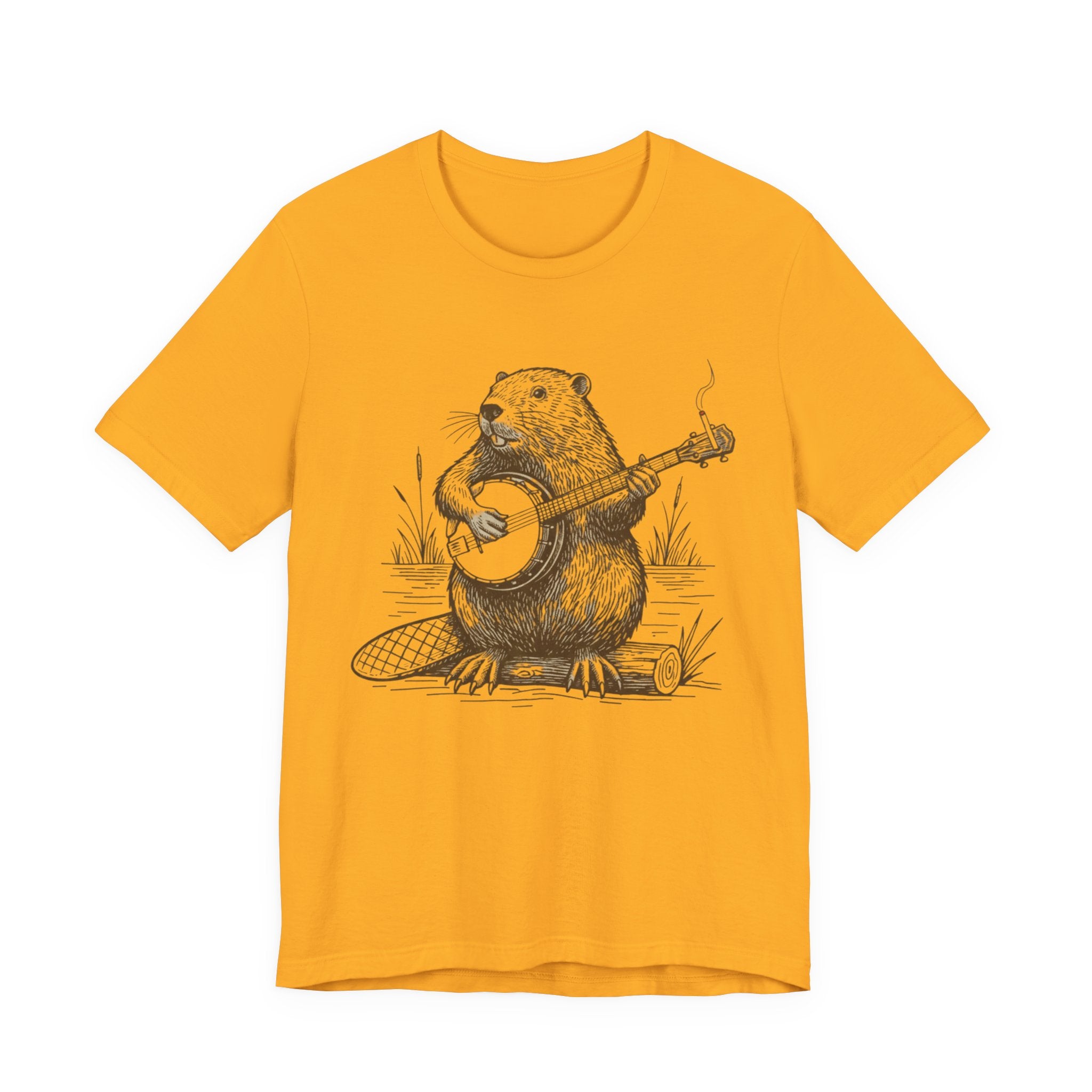 Beaver Banjo T-Shirt — Cute Rustic Wildlife Graphic Tee