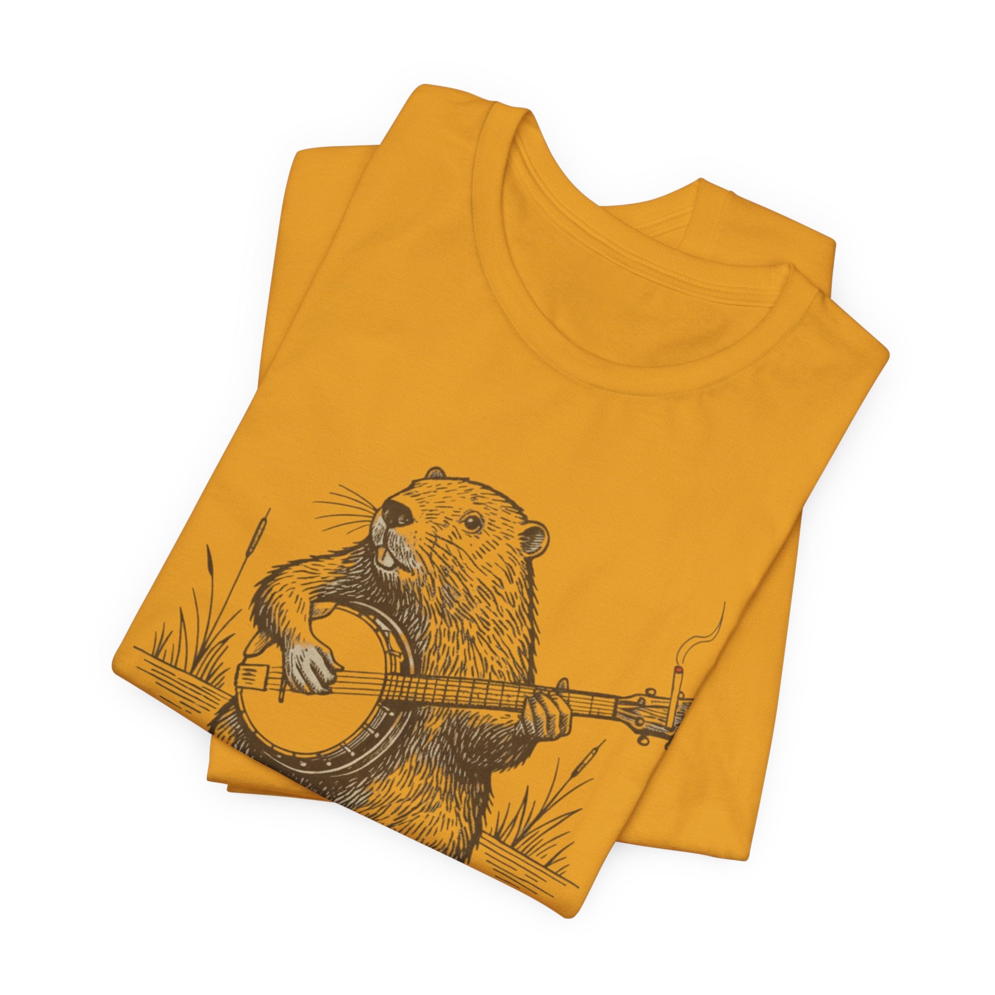 Beaver Banjo T-Shirt — Cute Rustic Wildlife Graphic Tee