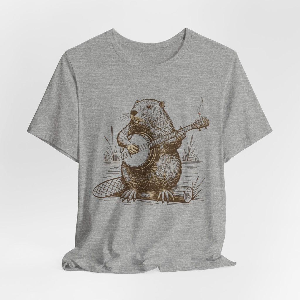 Beaver Banjo T-Shirt — Cute Rustic Wildlife Graphic Tee