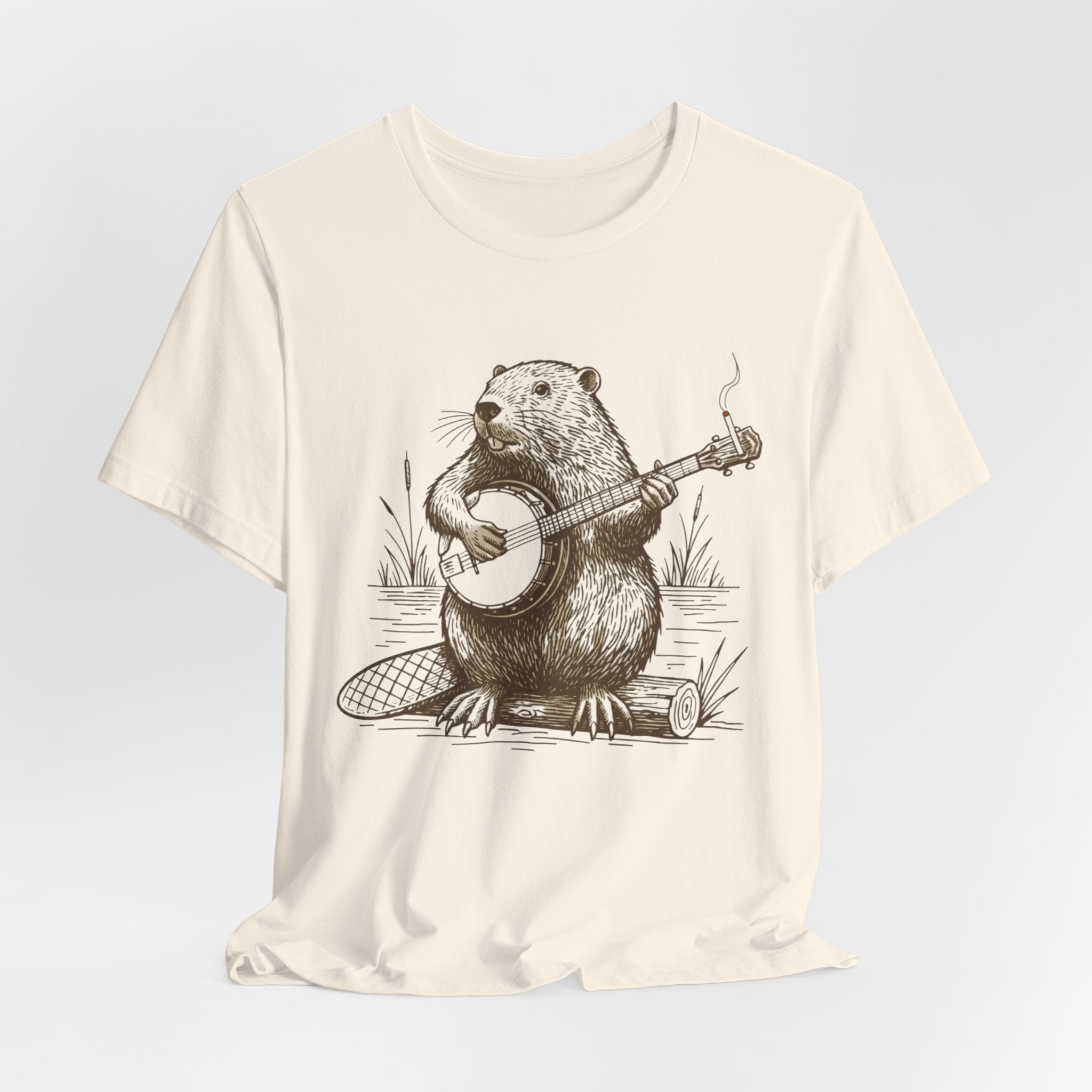 Beaver Banjo T-Shirt — Cute Rustic Wildlife Graphic Tee