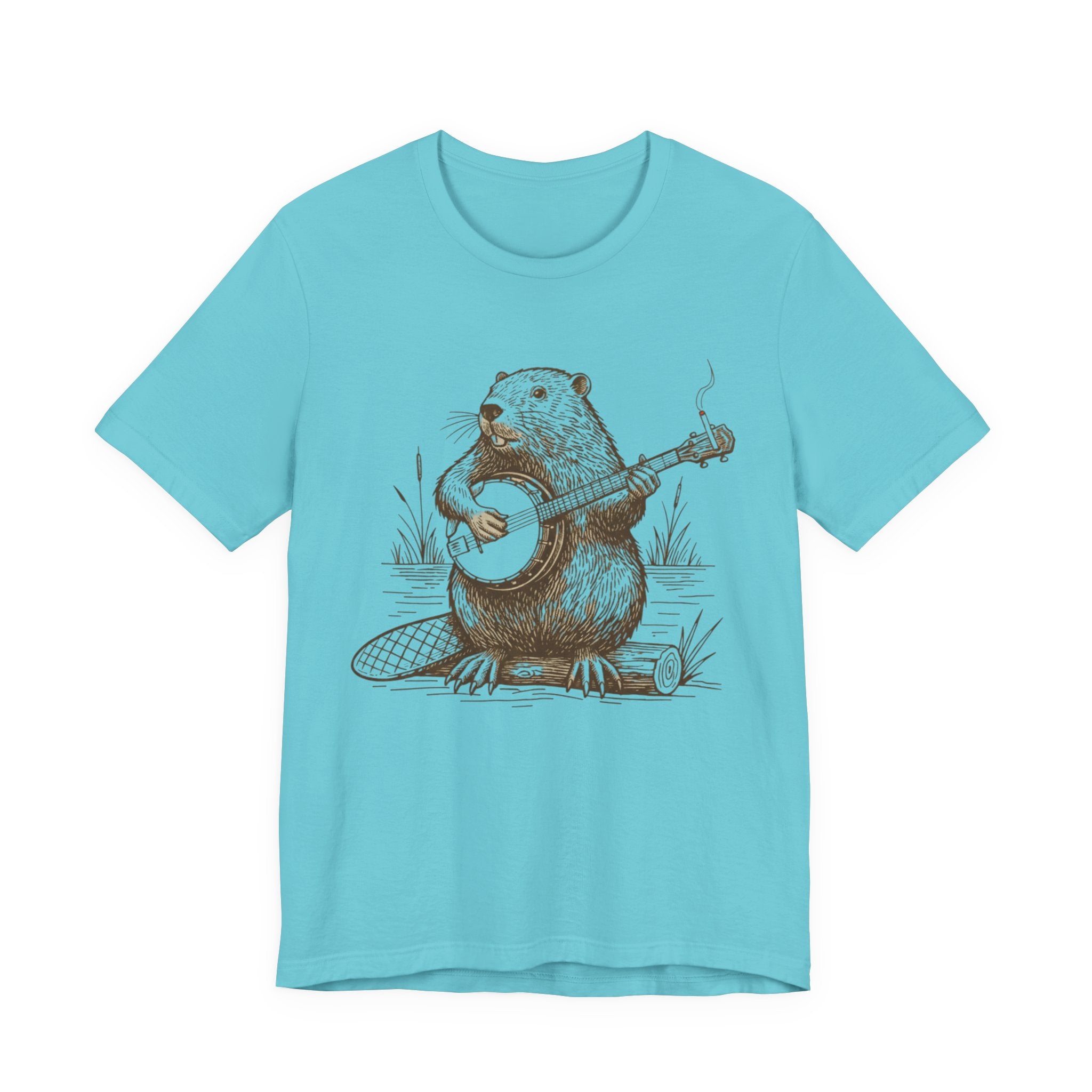 Beaver Banjo T-Shirt — Cute Rustic Wildlife Graphic Tee