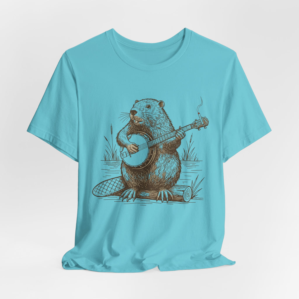 Beaver Banjo T-Shirt — Cute Rustic Wildlife Graphic Tee
