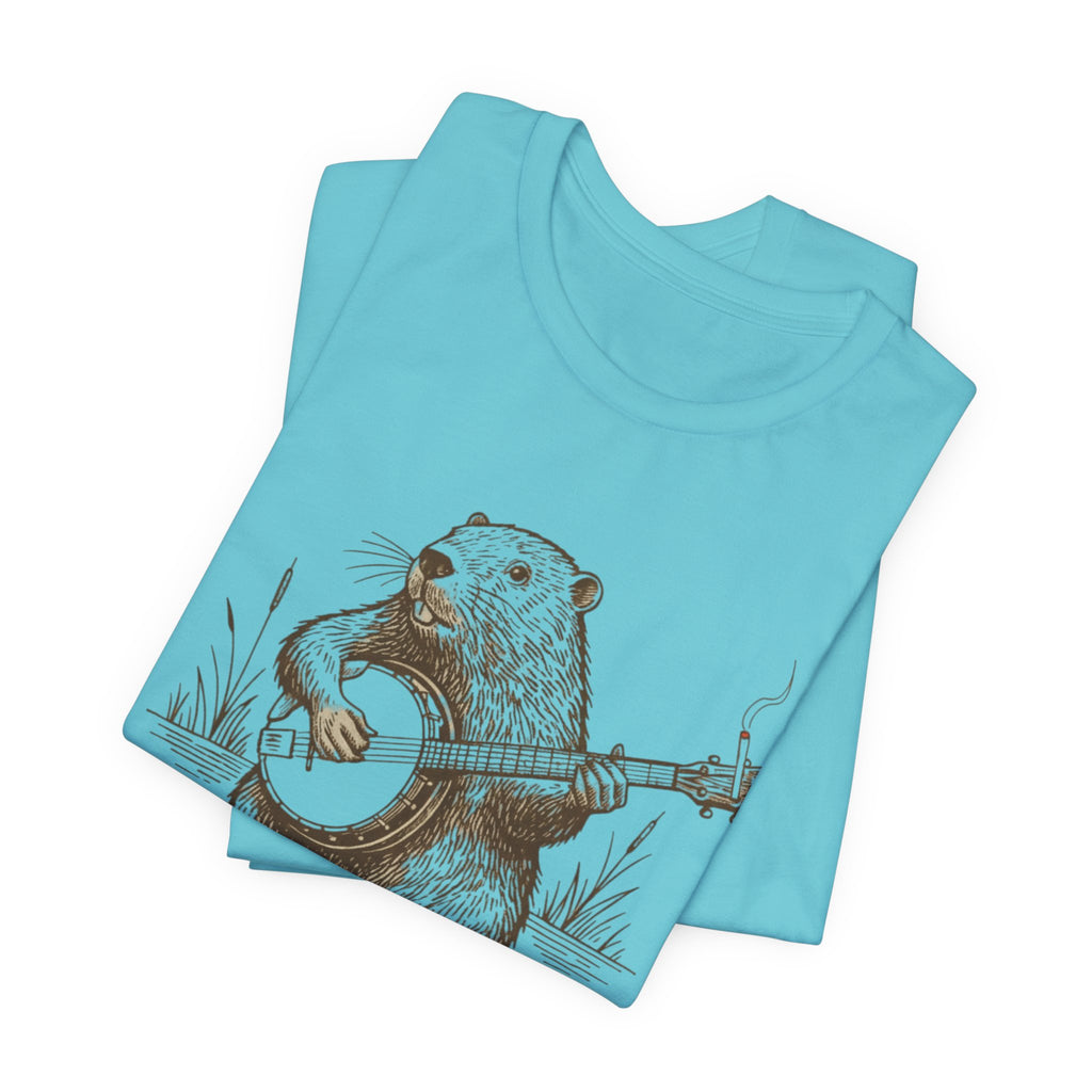 Beaver Banjo T-Shirt — Cute Rustic Wildlife Graphic Tee
