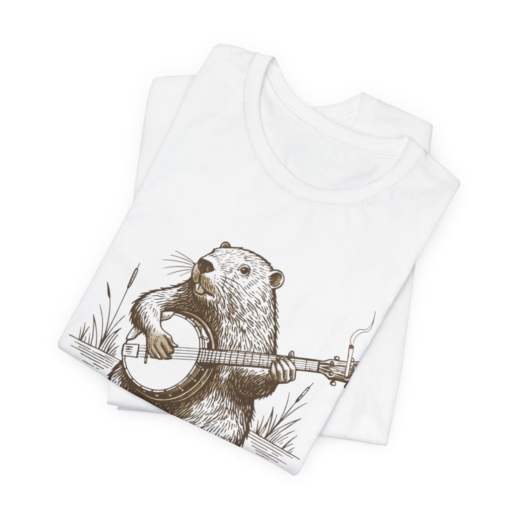 Beaver Banjo T-Shirt — Cute Rustic Wildlife Graphic Tee