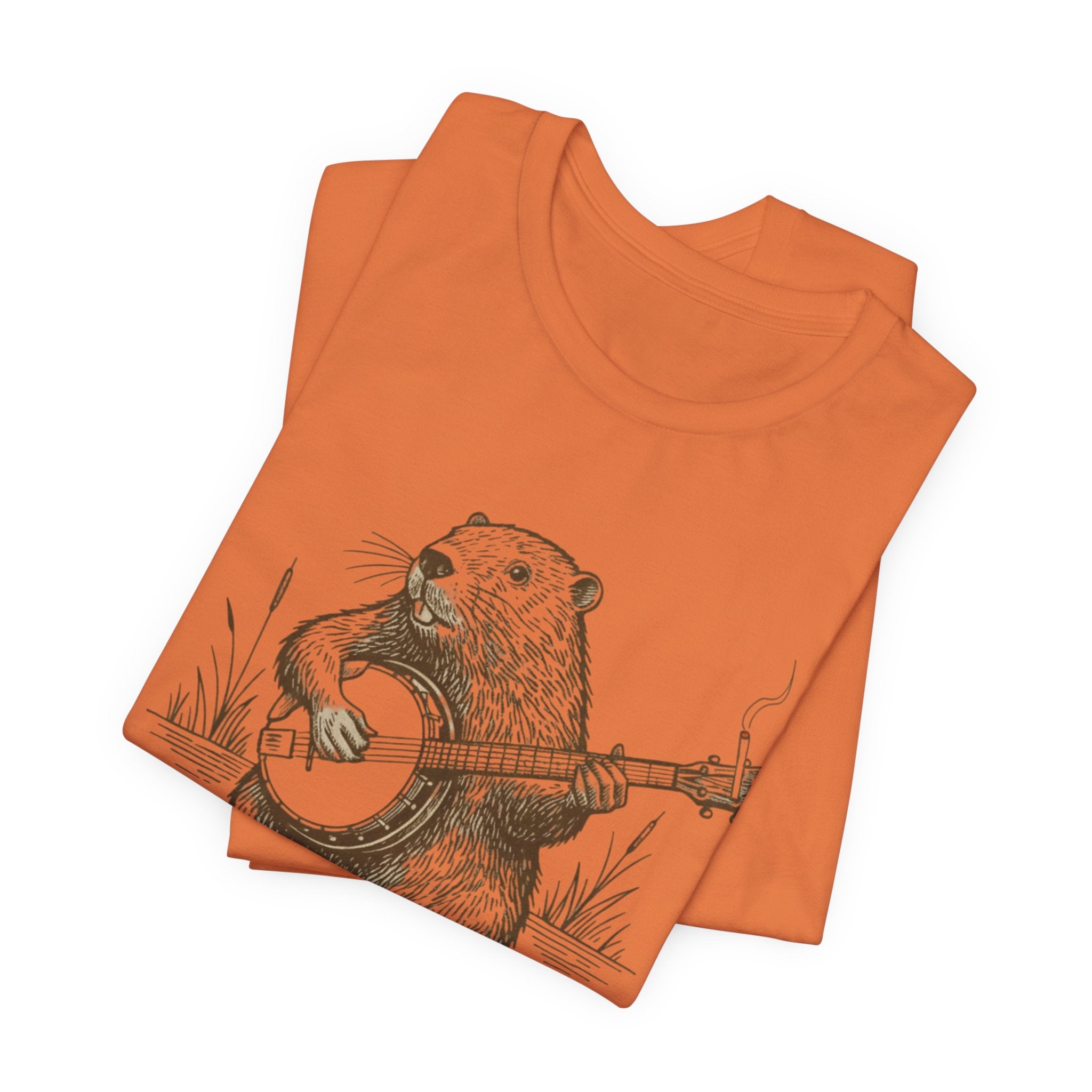 Beaver Banjo T-Shirt — Cute Rustic Wildlife Graphic Tee