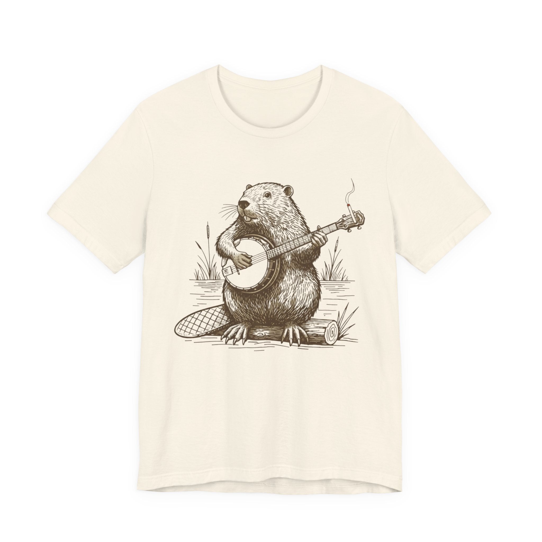 Beaver Banjo T-Shirt — Cute Rustic Wildlife Graphic Tee