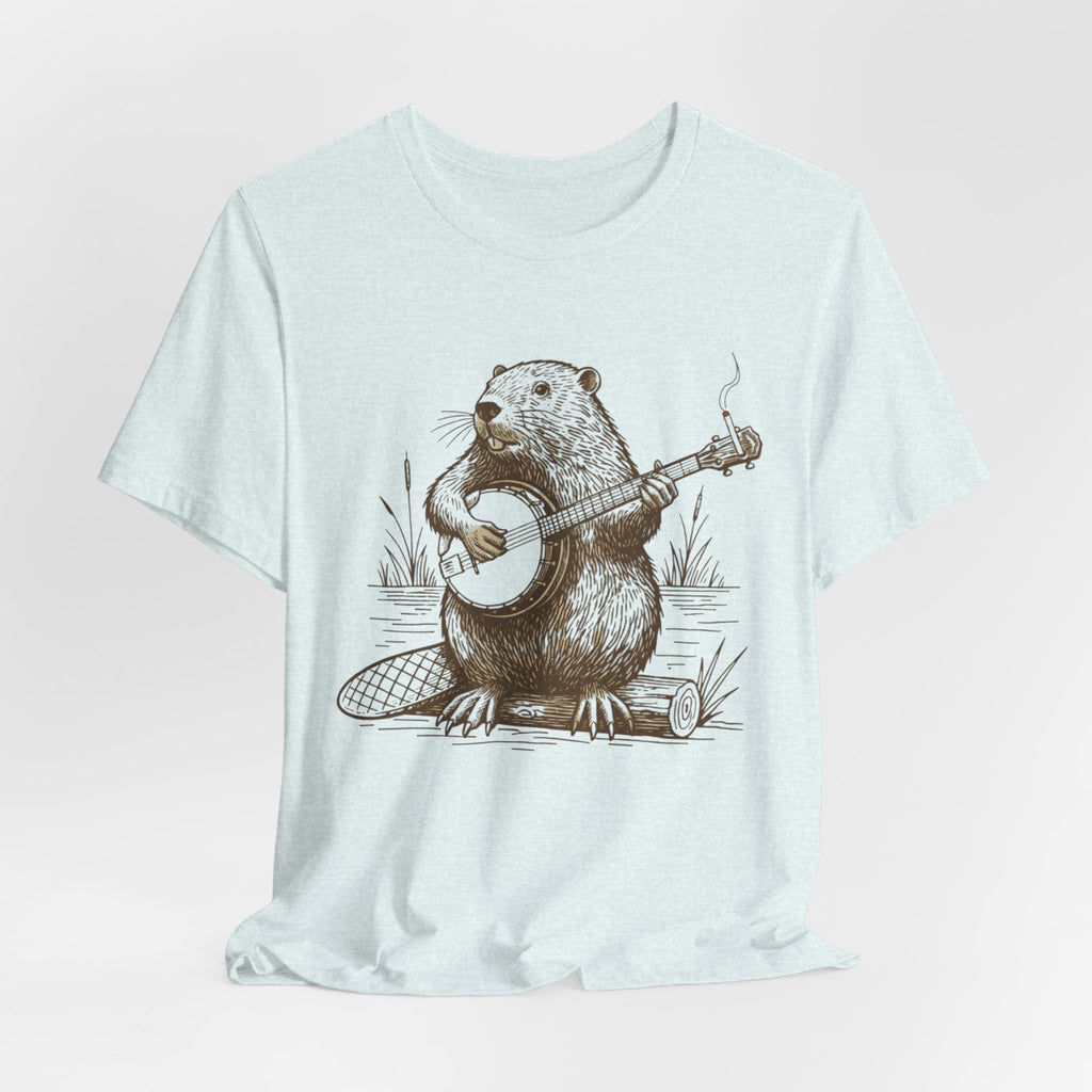 Beaver Banjo T-Shirt — Cute Rustic Wildlife Graphic Tee