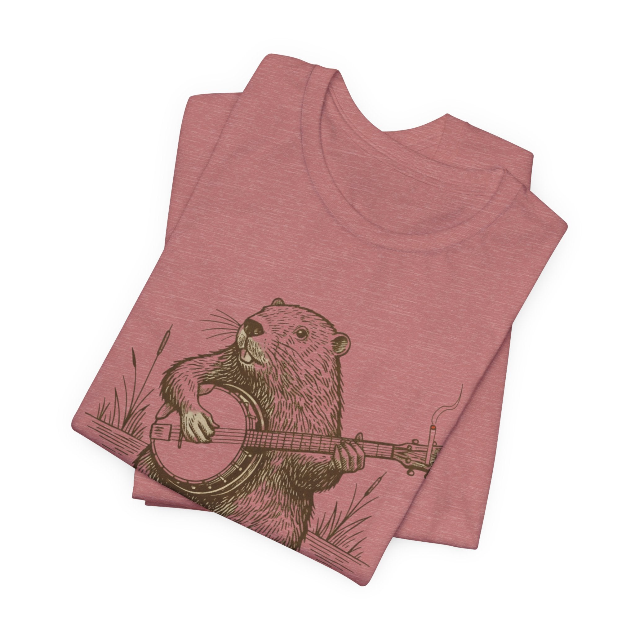 Beaver Banjo T-Shirt — Cute Rustic Wildlife Graphic Tee