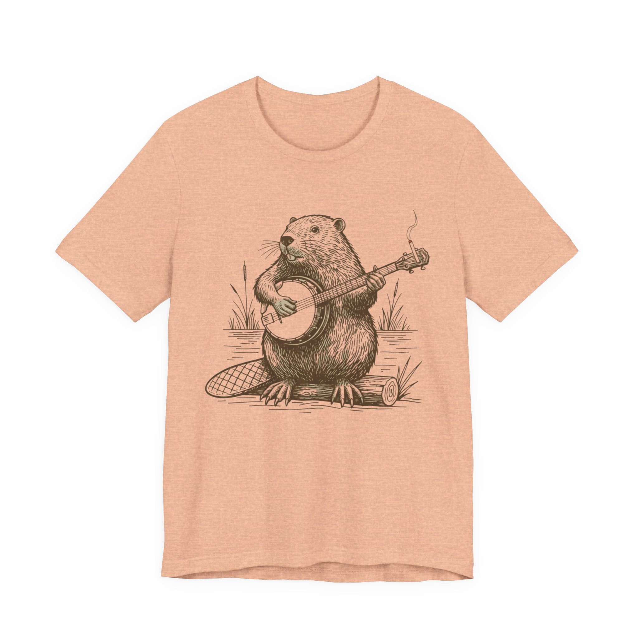 Beaver Banjo T-Shirt — Cute Rustic Wildlife Graphic Tee
