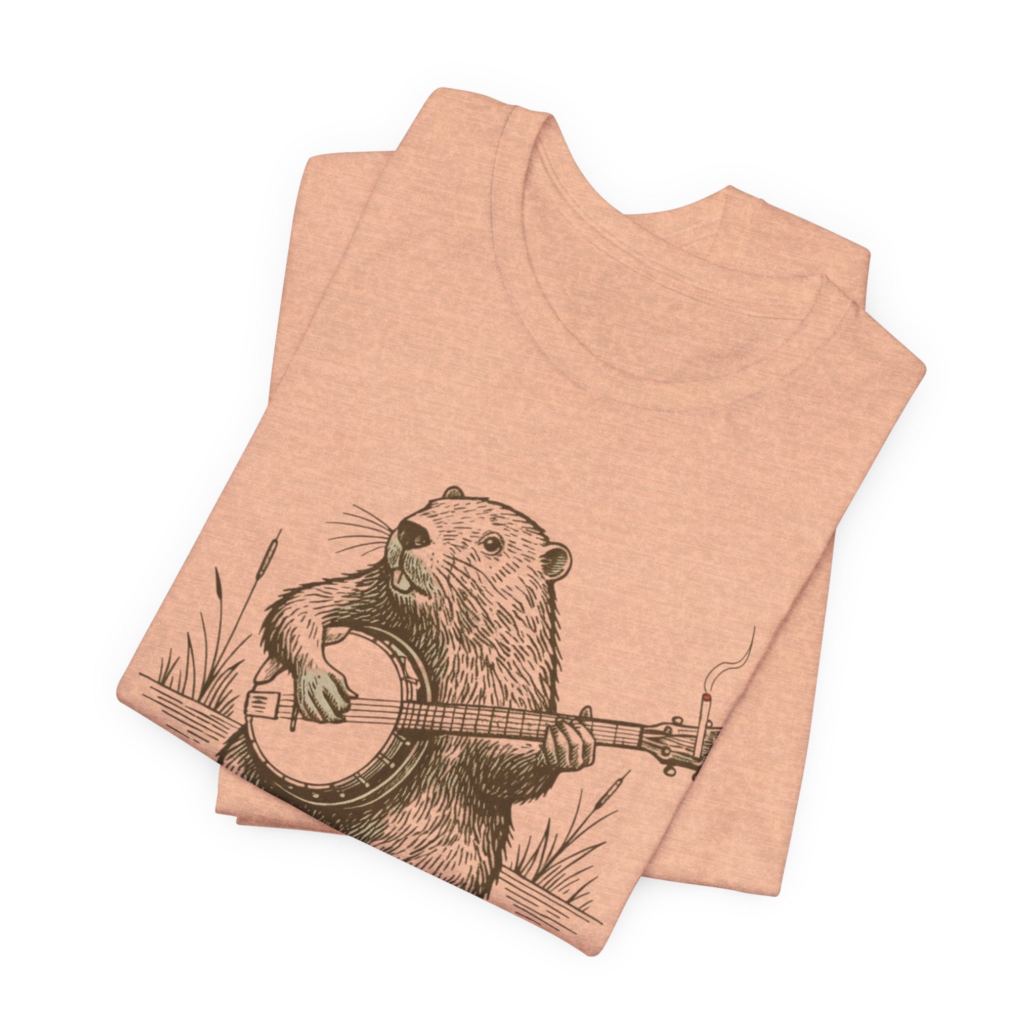 Beaver Banjo T-Shirt — Cute Rustic Wildlife Graphic Tee