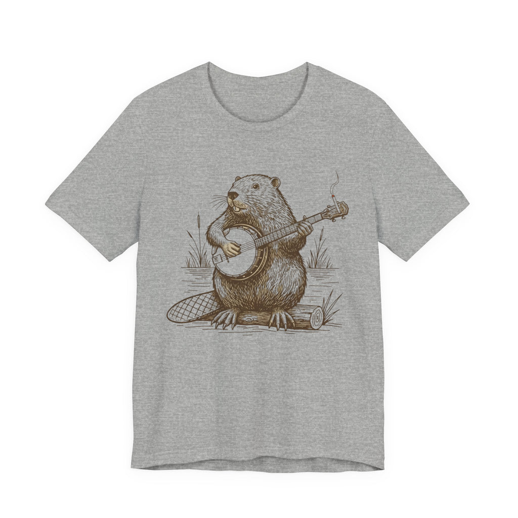 Beaver Banjo T-Shirt — Cute Rustic Wildlife Graphic Tee