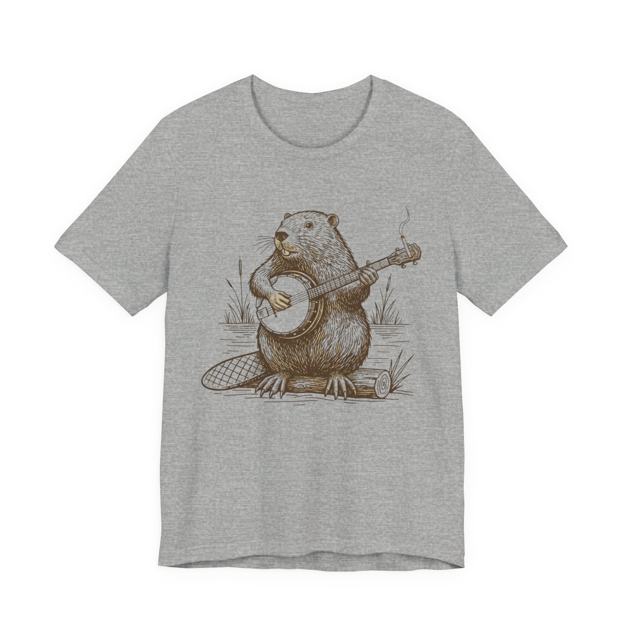 Beaver Banjo T-Shirt — Cute Rustic Wildlife Graphic Tee