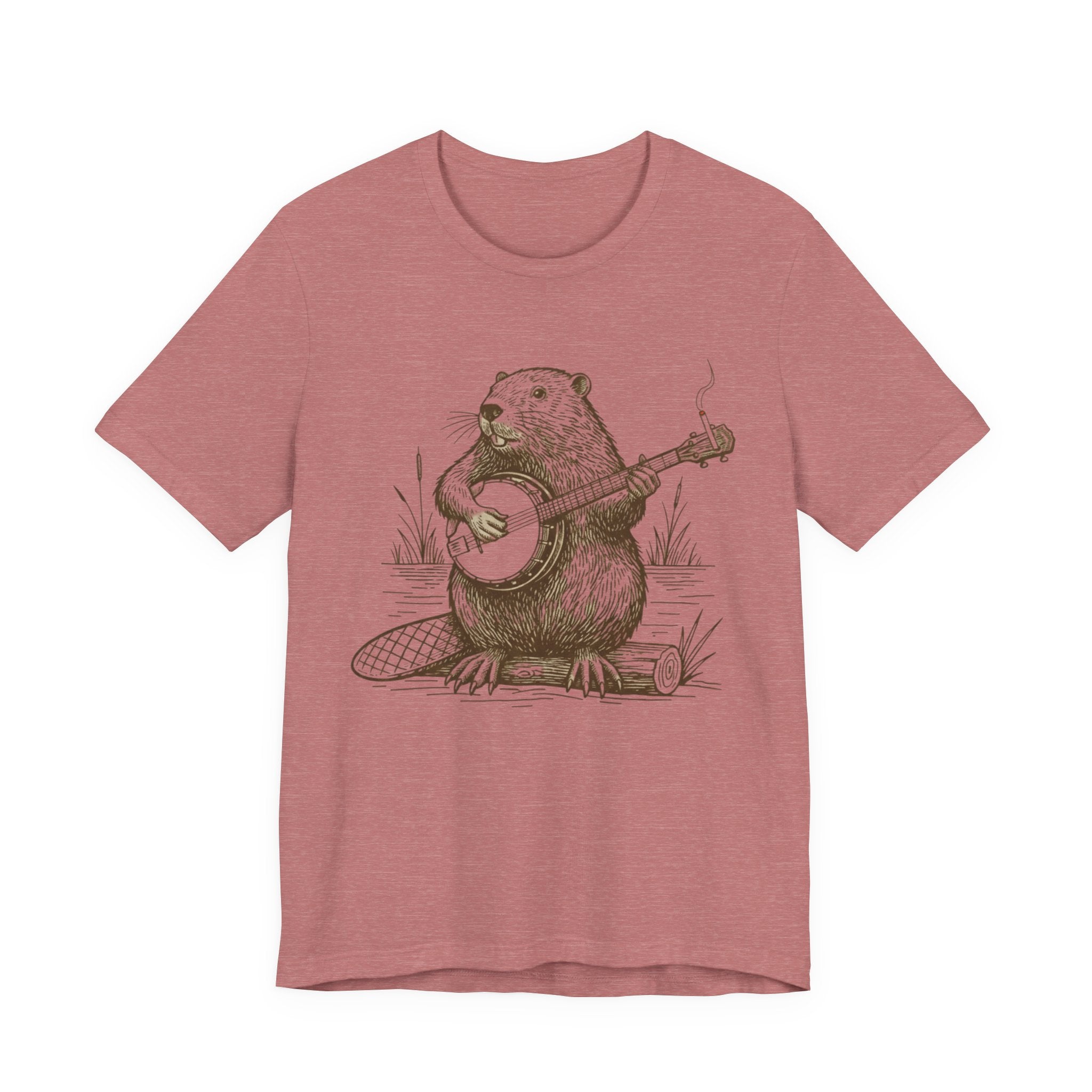 Beaver Banjo T-Shirt — Cute Rustic Wildlife Graphic Tee