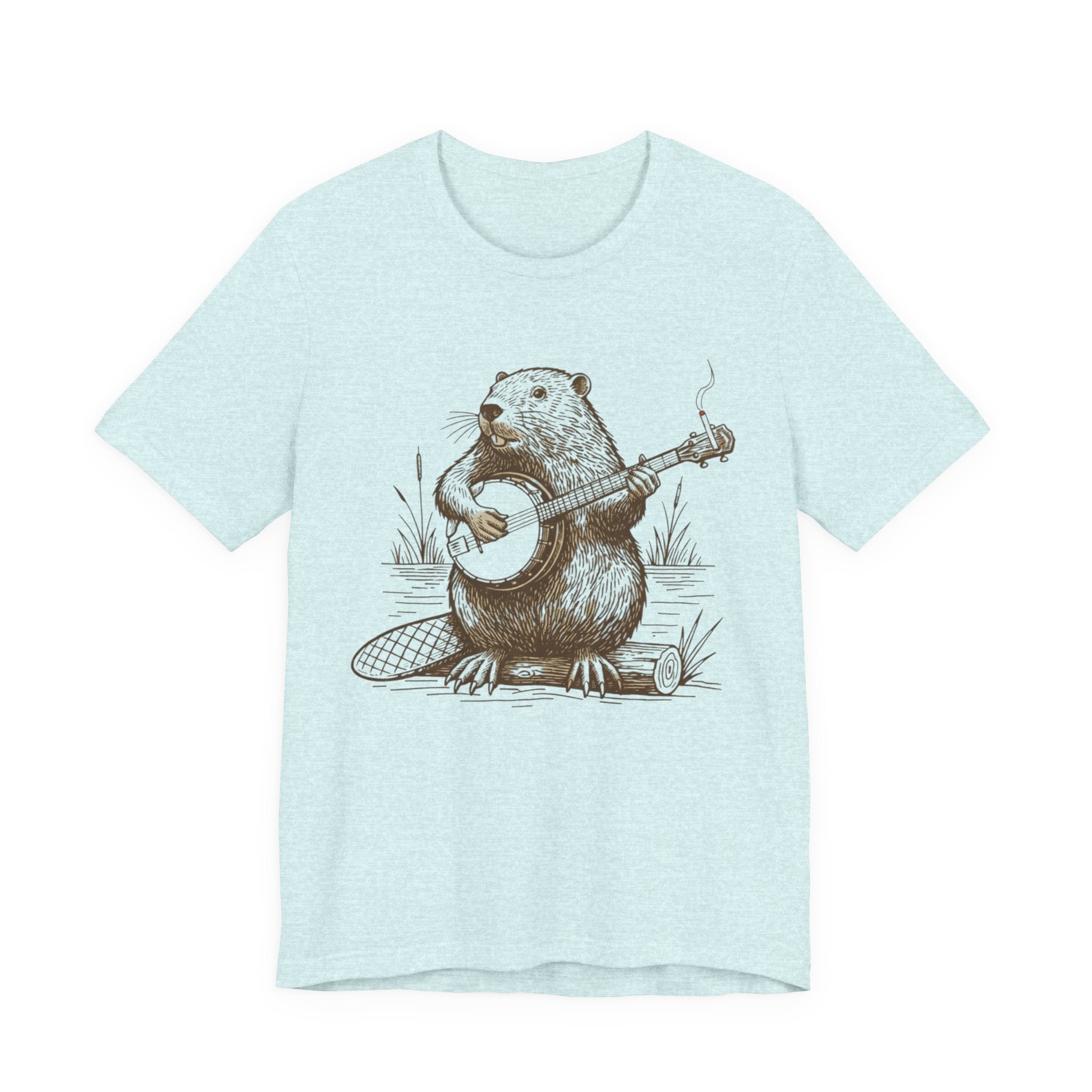 Beaver Banjo T-Shirt — Cute Rustic Wildlife Graphic Tee