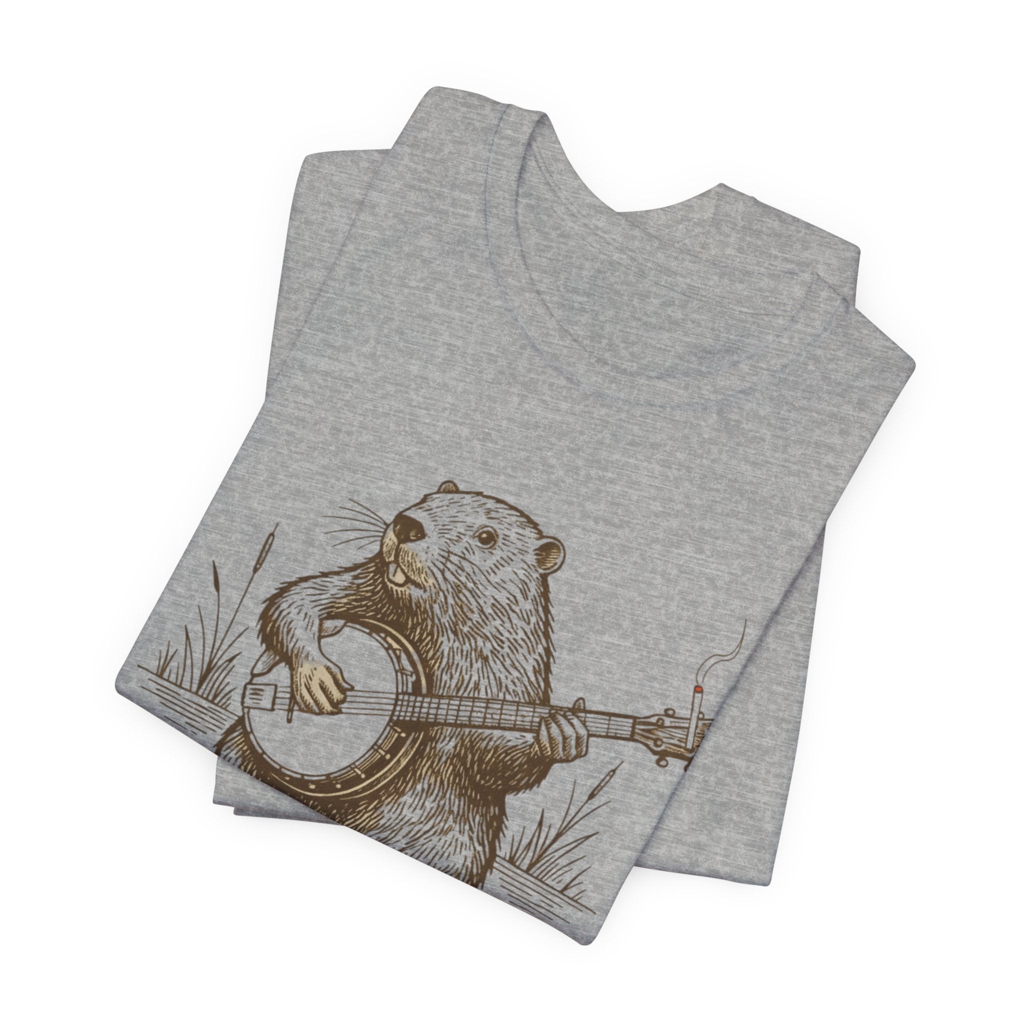 Beaver Banjo T-Shirt — Cute Rustic Wildlife Graphic Tee