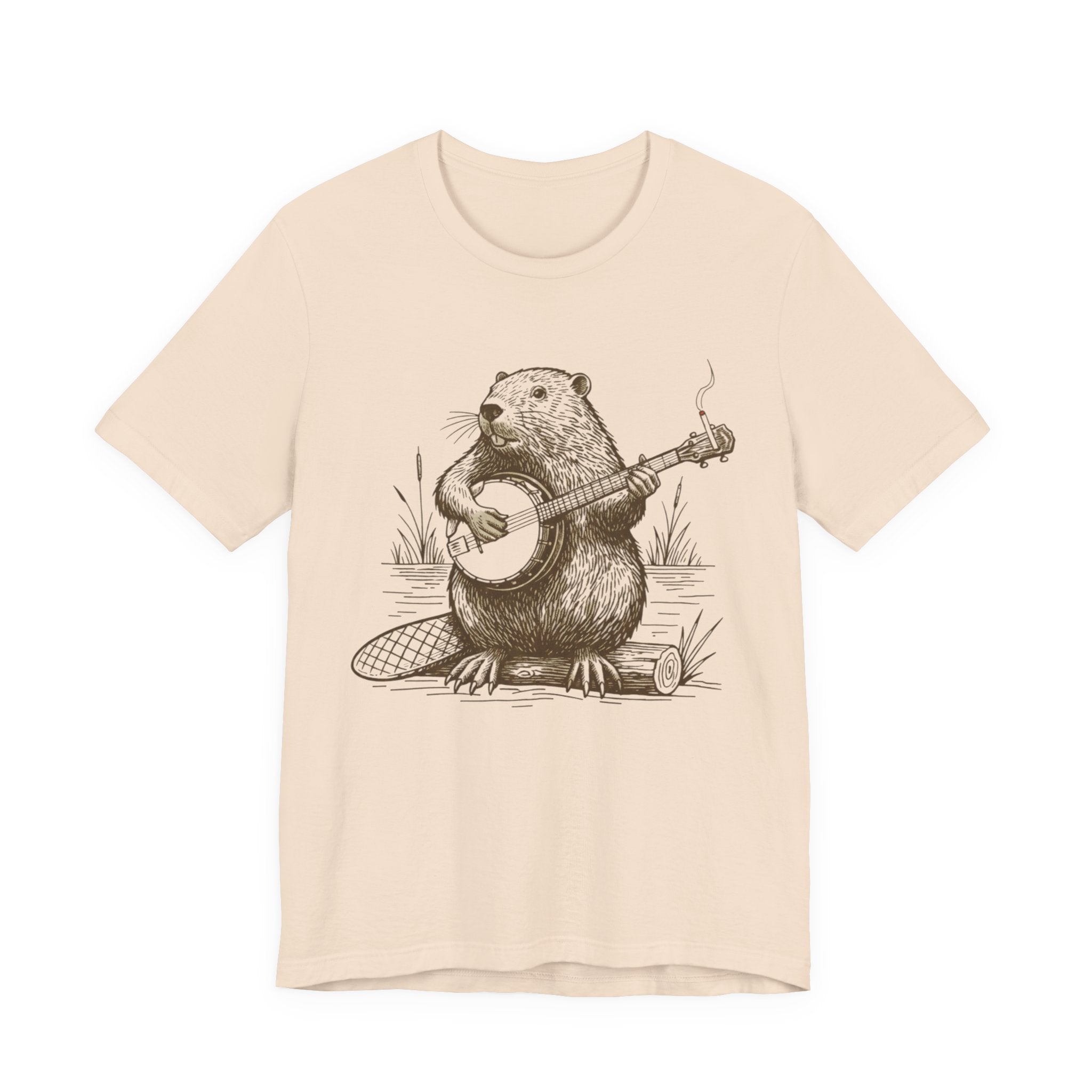 Beaver Banjo T-Shirt — Cute Rustic Wildlife Graphic Tee