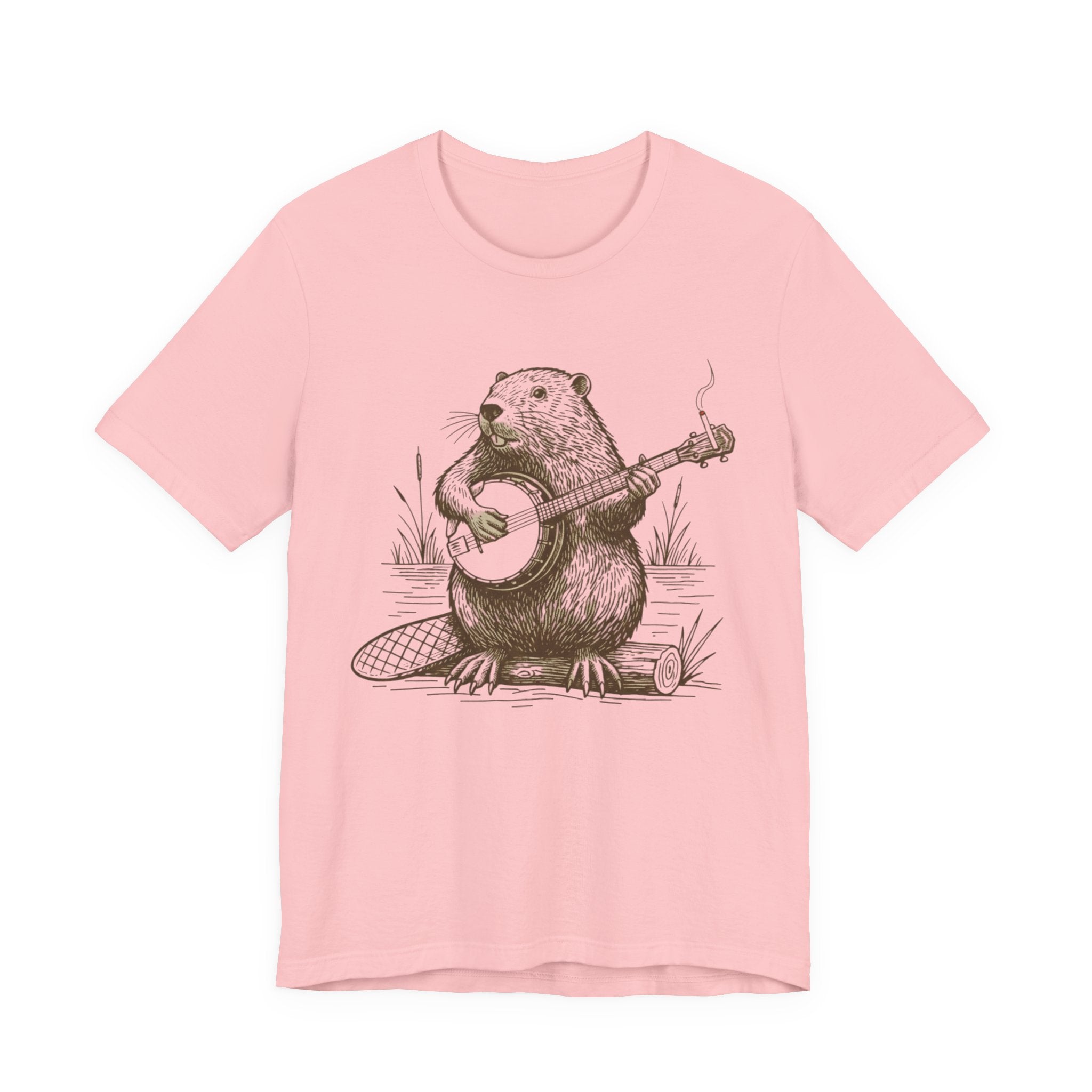 Beaver Banjo T-Shirt — Cute Rustic Wildlife Graphic Tee