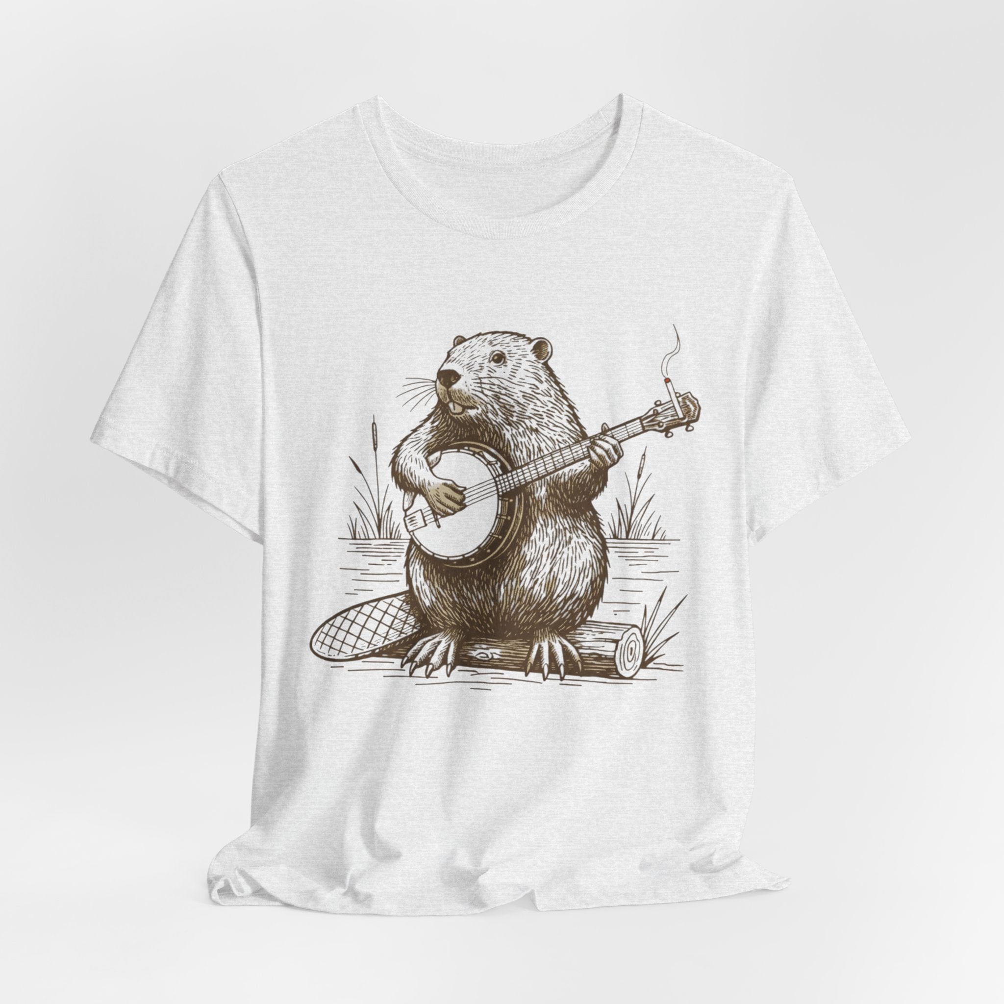 Beaver Banjo T-Shirt — Cute Rustic Wildlife Graphic Tee