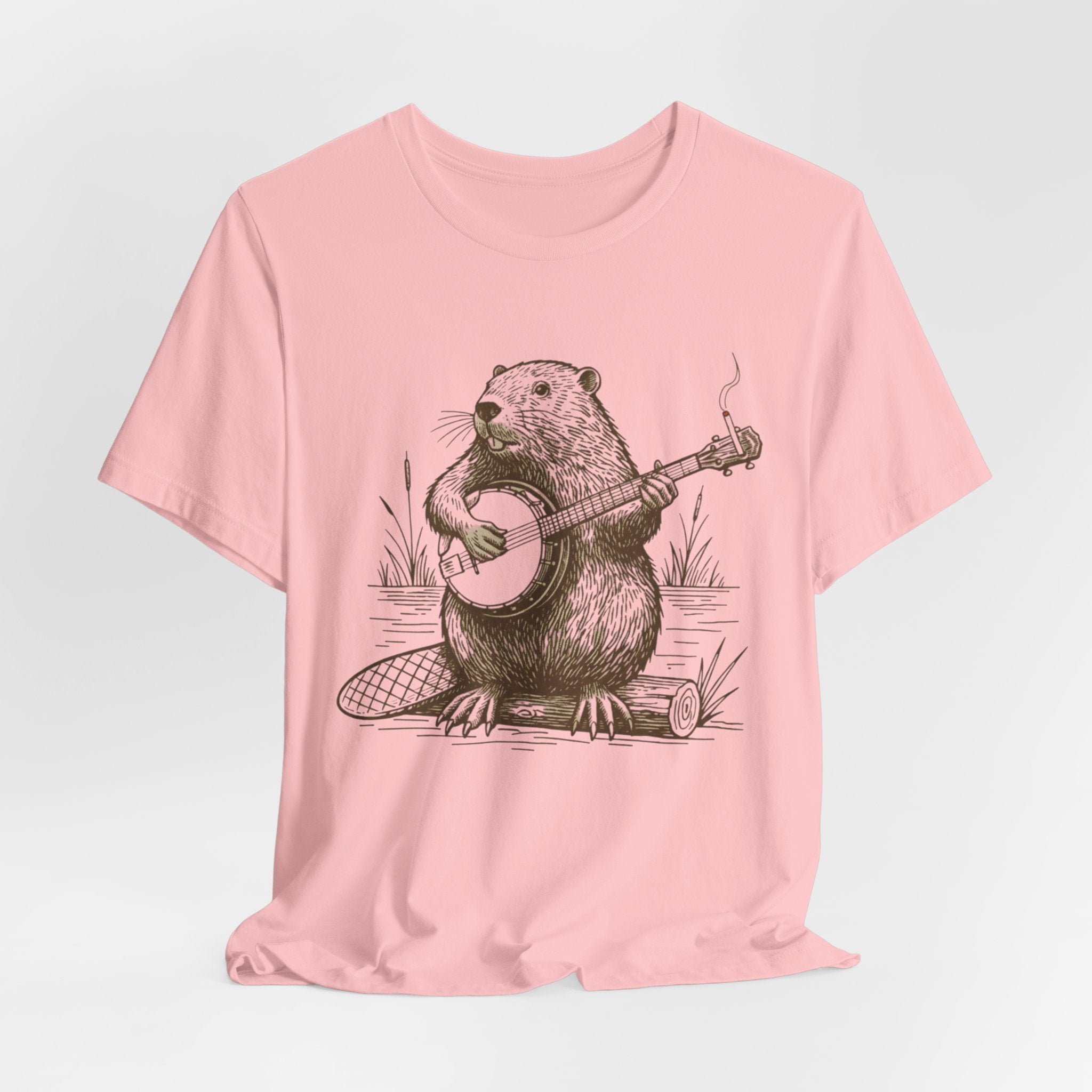 Beaver Banjo T-Shirt — Cute Rustic Wildlife Graphic Tee