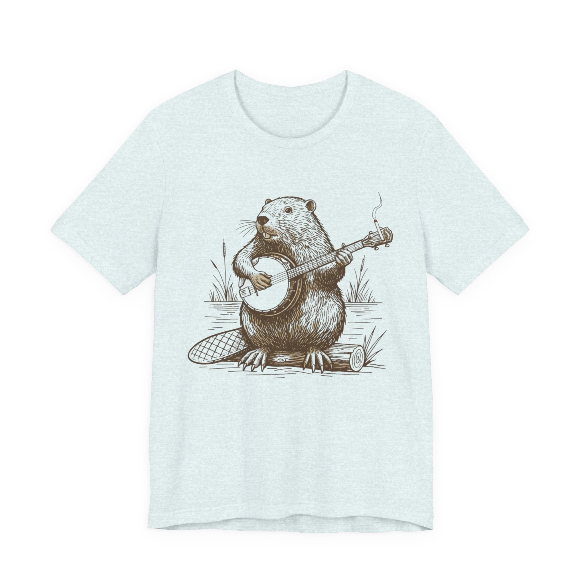 Beaver Banjo T-Shirt — Cute Rustic Wildlife Graphic Tee
