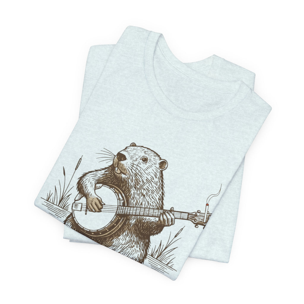 Beaver Banjo T-Shirt — Cute Rustic Wildlife Graphic Tee
