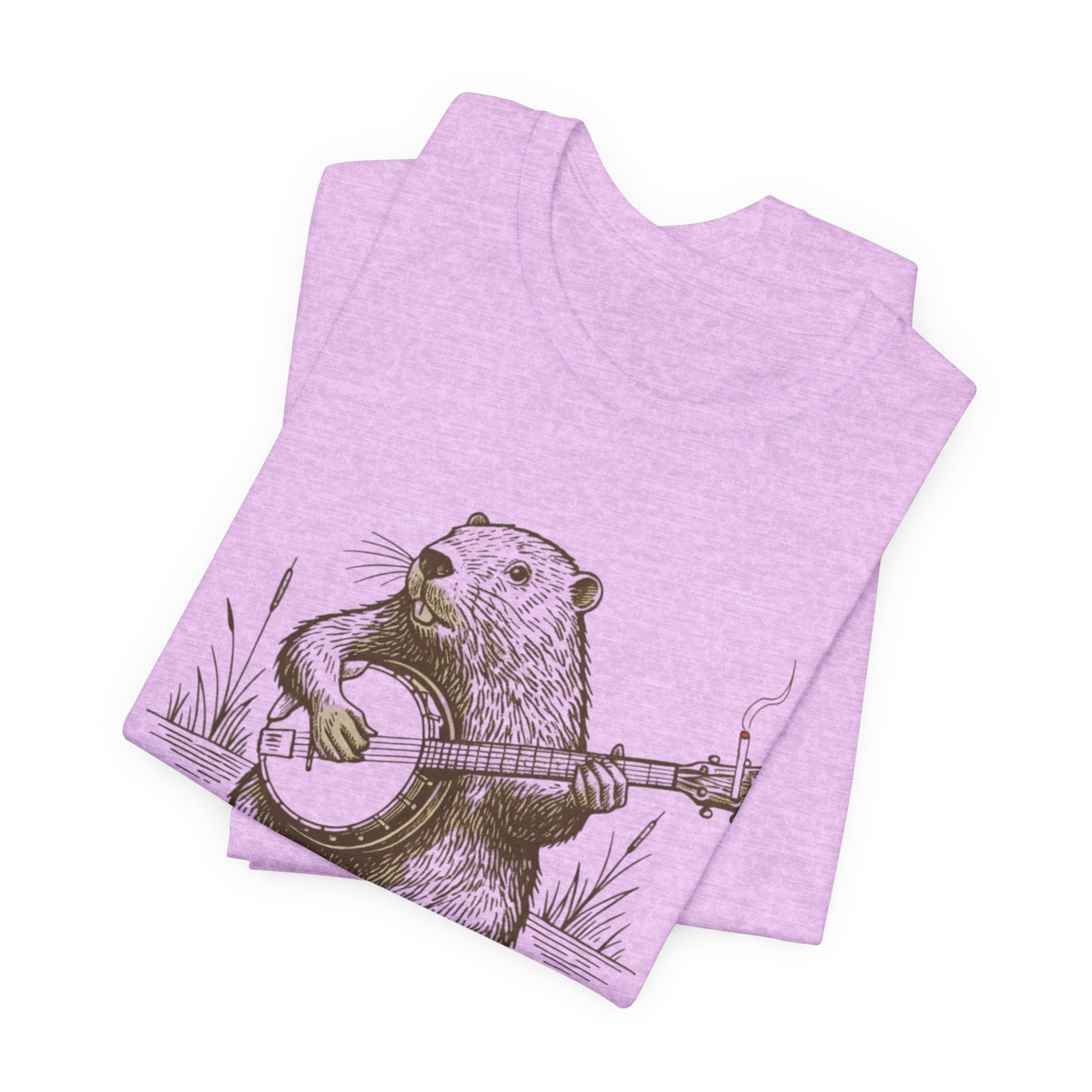 Beaver Banjo T-Shirt — Cute Rustic Wildlife Graphic Tee