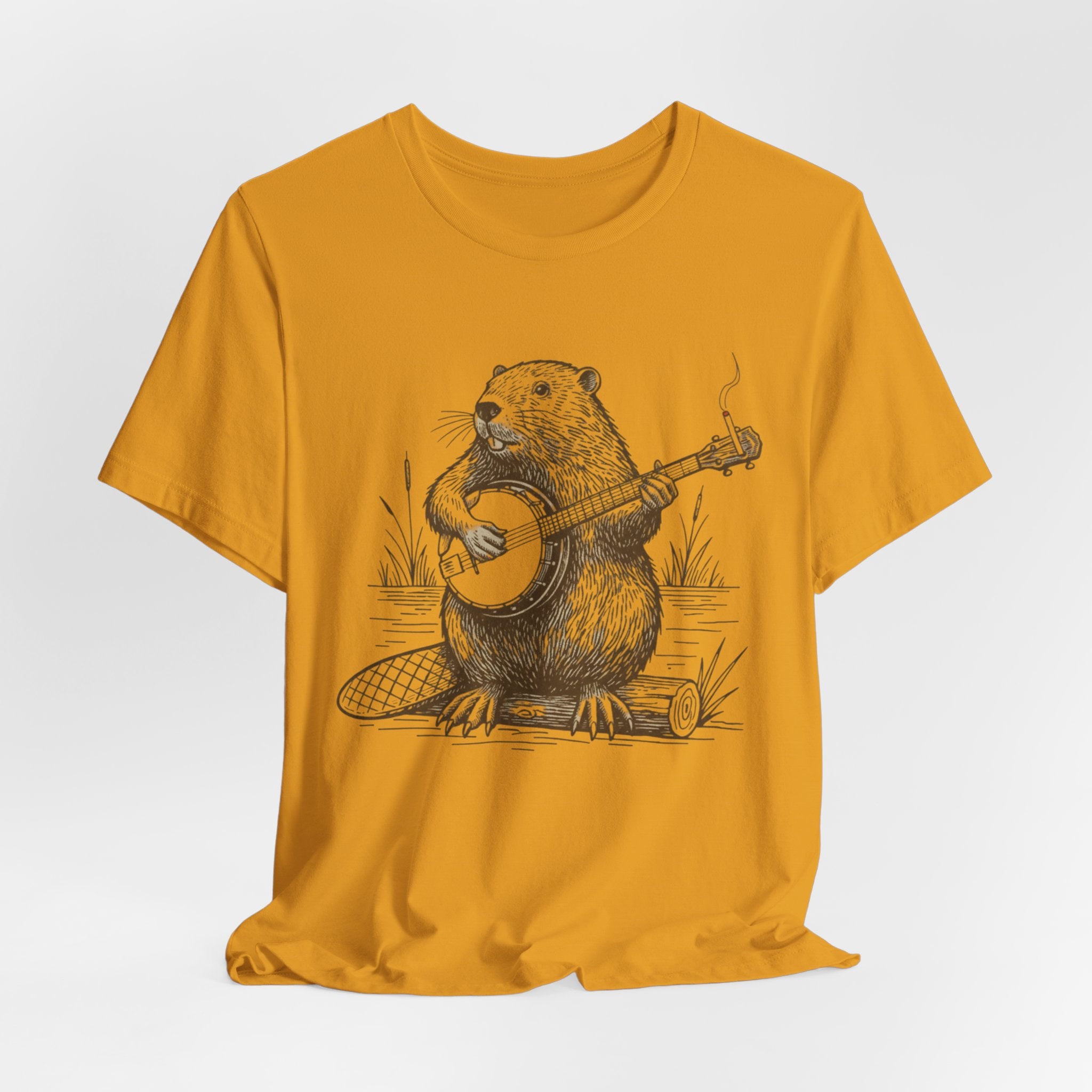 Beaver Banjo T-Shirt — Cute Rustic Wildlife Graphic Tee
