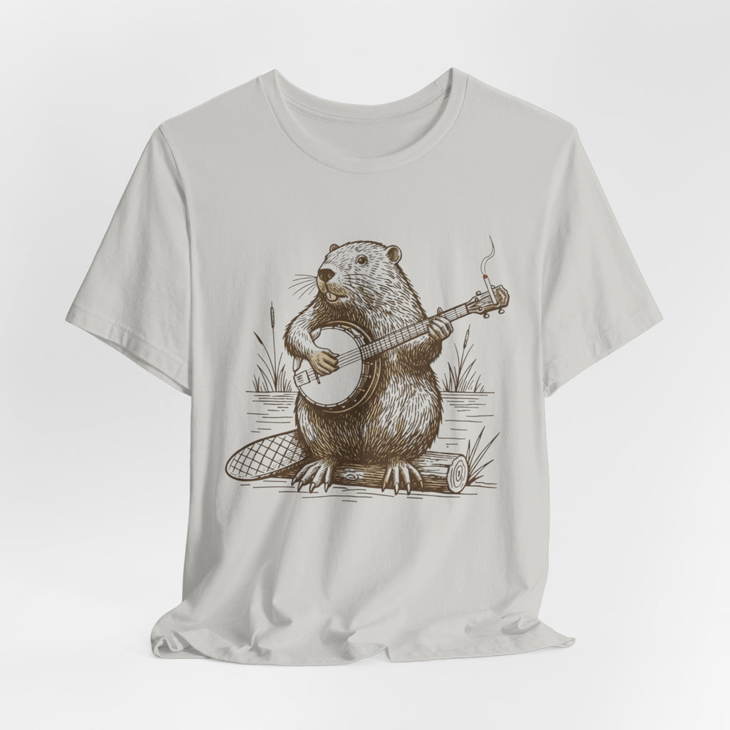 Beaver Banjo T-Shirt — Cute Rustic Wildlife Graphic Tee