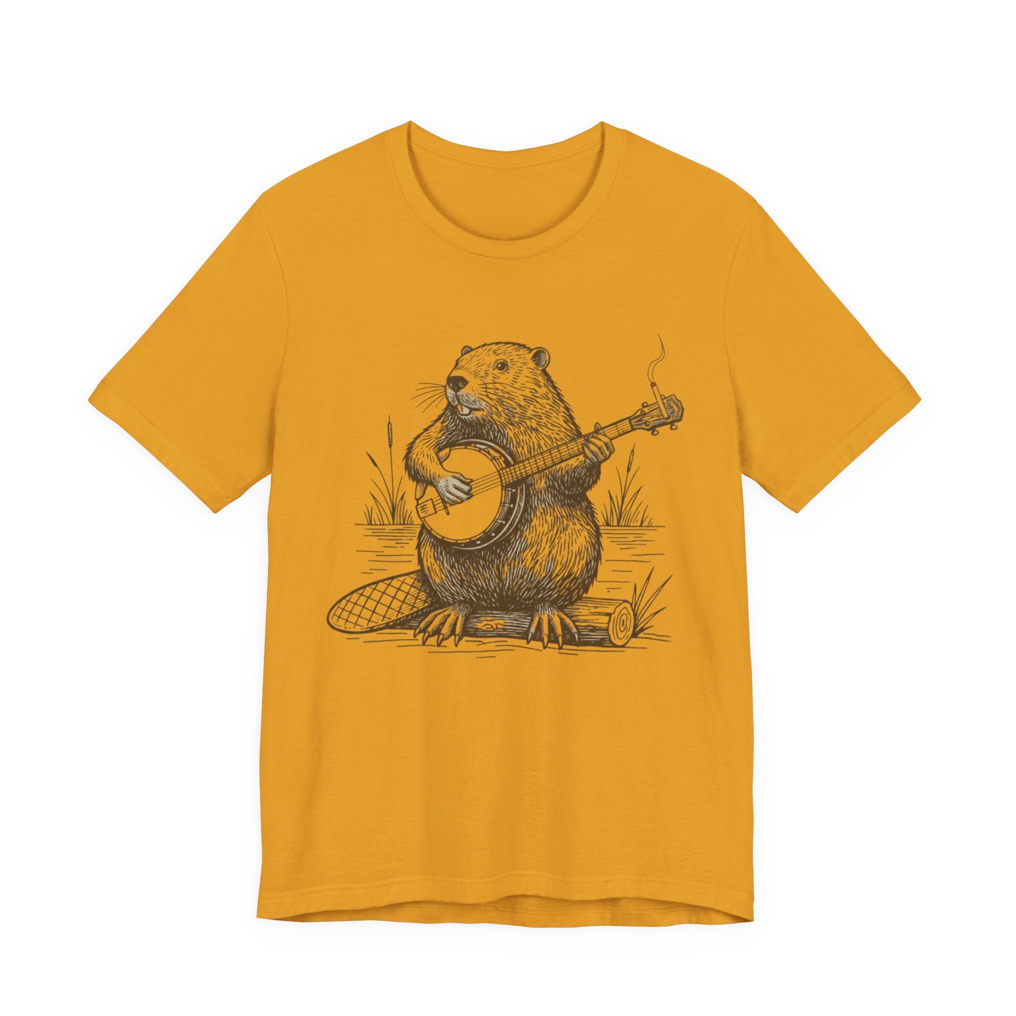 Beaver Banjo T-Shirt — Cute Rustic Wildlife Graphic Tee