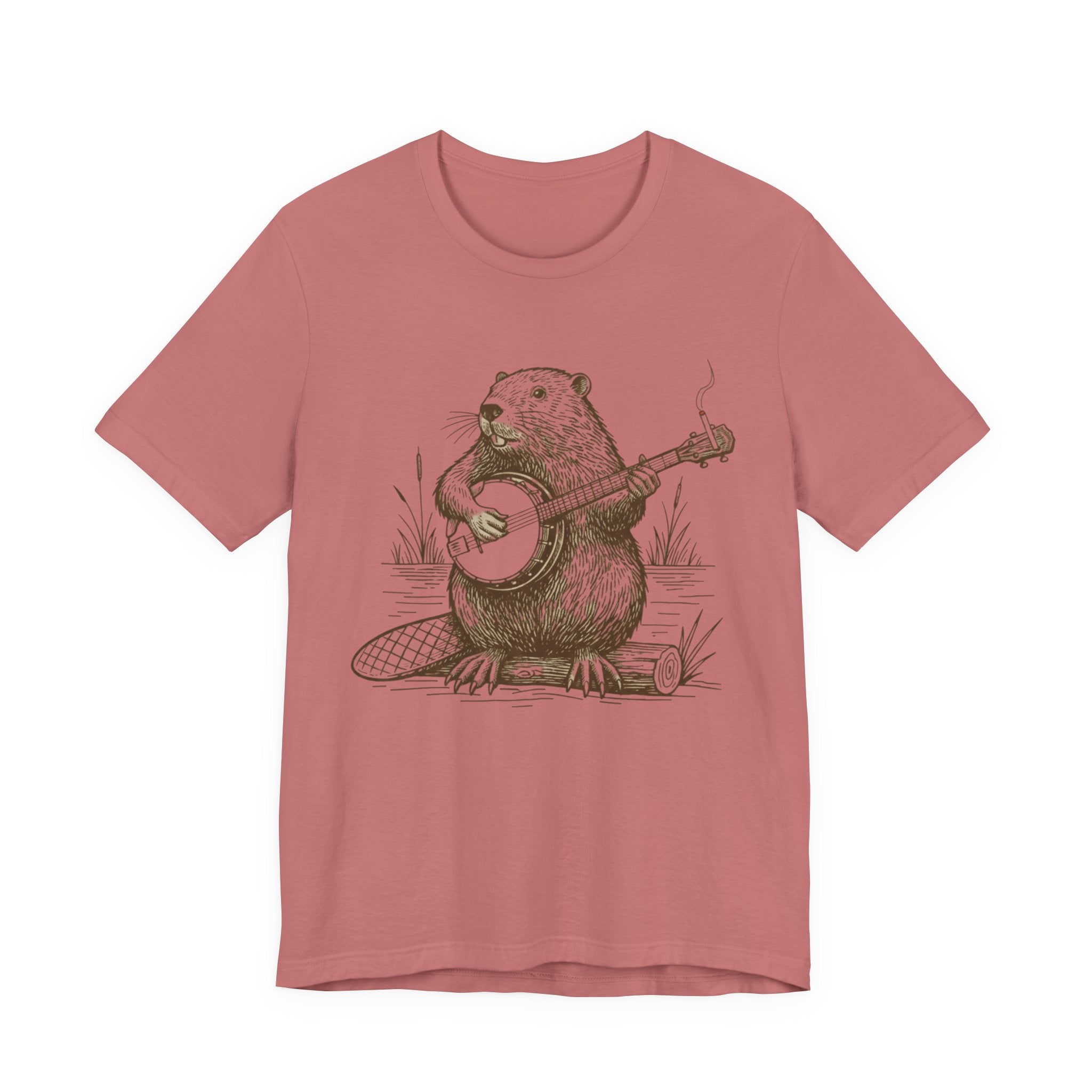Beaver Banjo T-Shirt — Cute Rustic Wildlife Graphic Tee