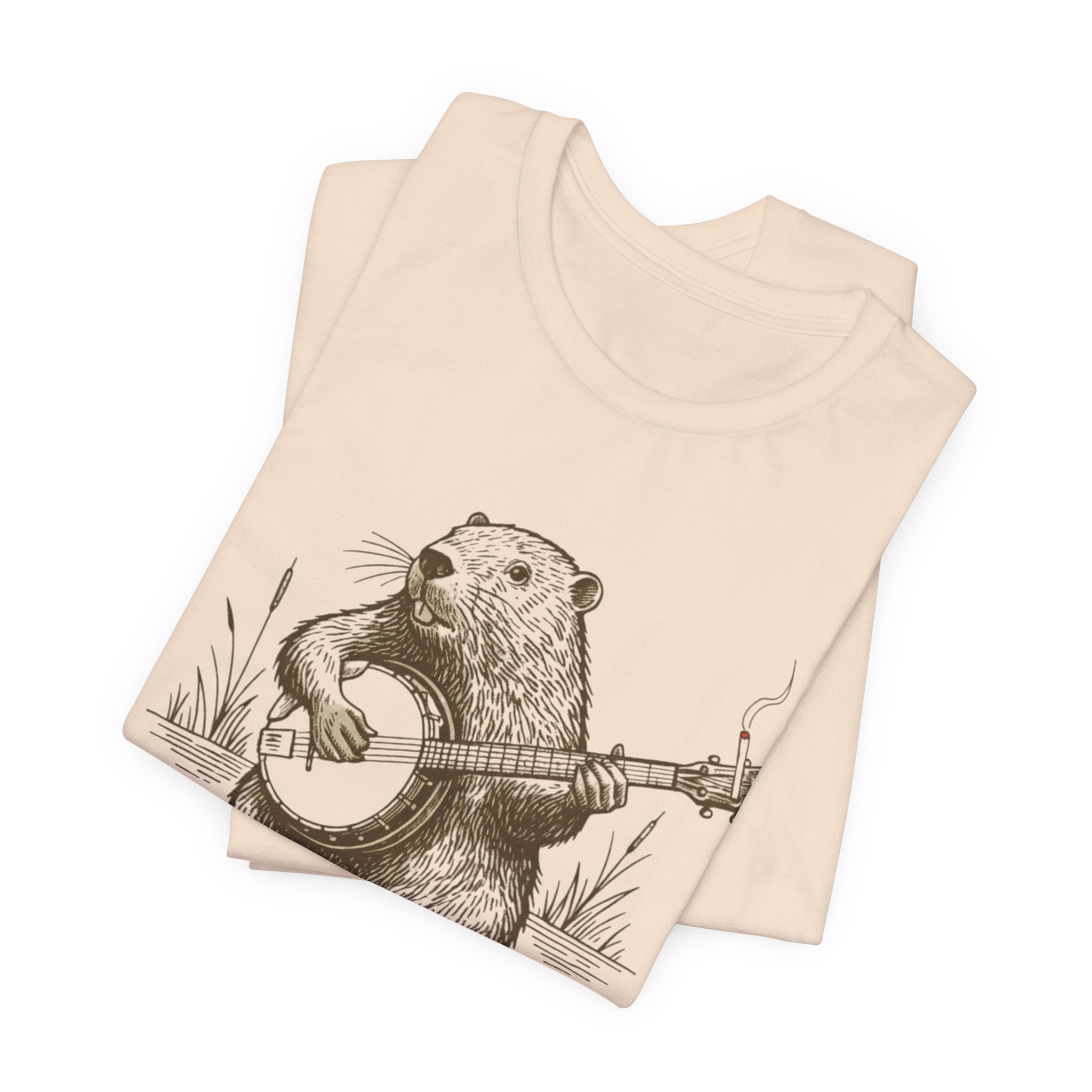 Beaver Banjo T-Shirt — Cute Rustic Wildlife Graphic Tee