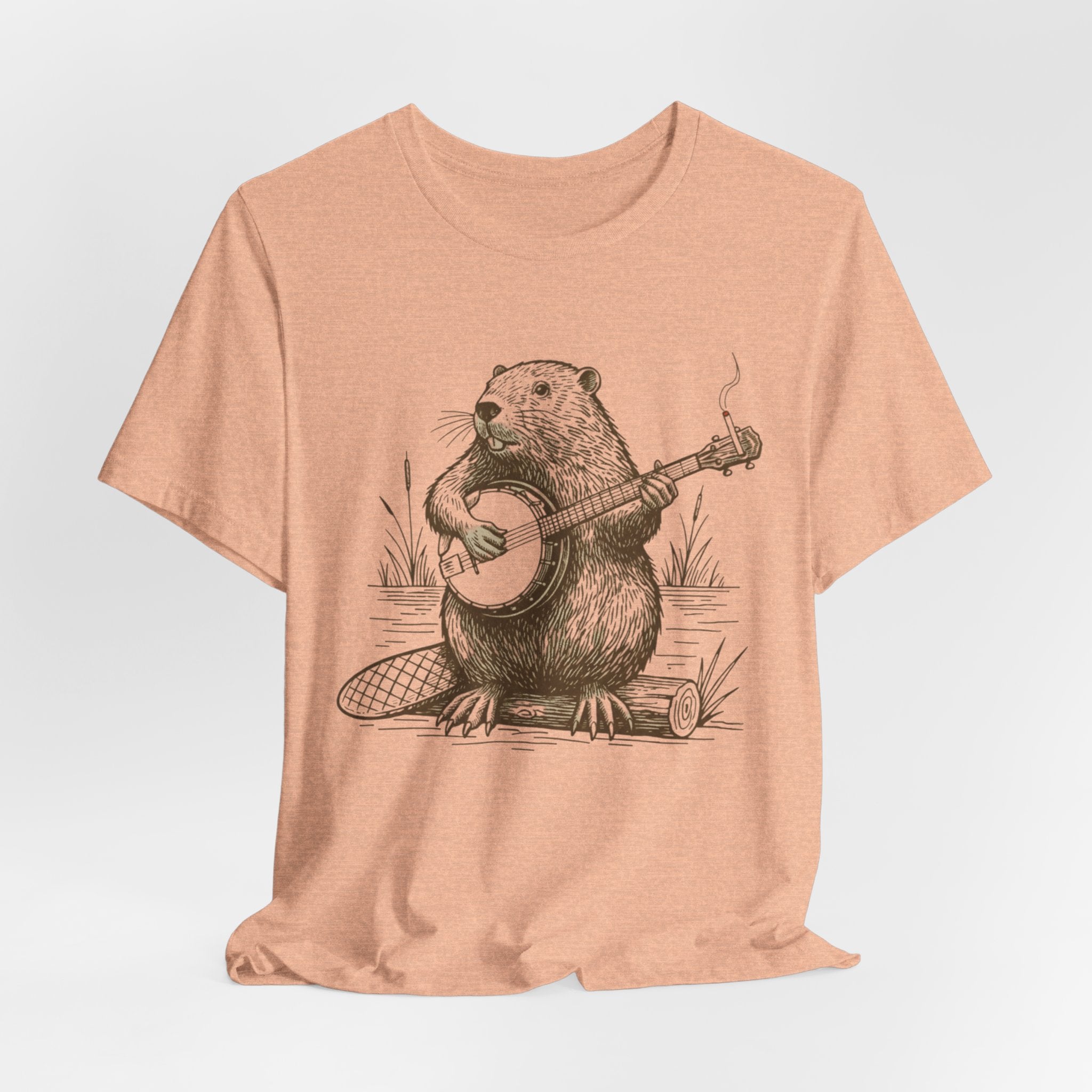 Beaver Banjo T-Shirt — Cute Rustic Wildlife Graphic Tee