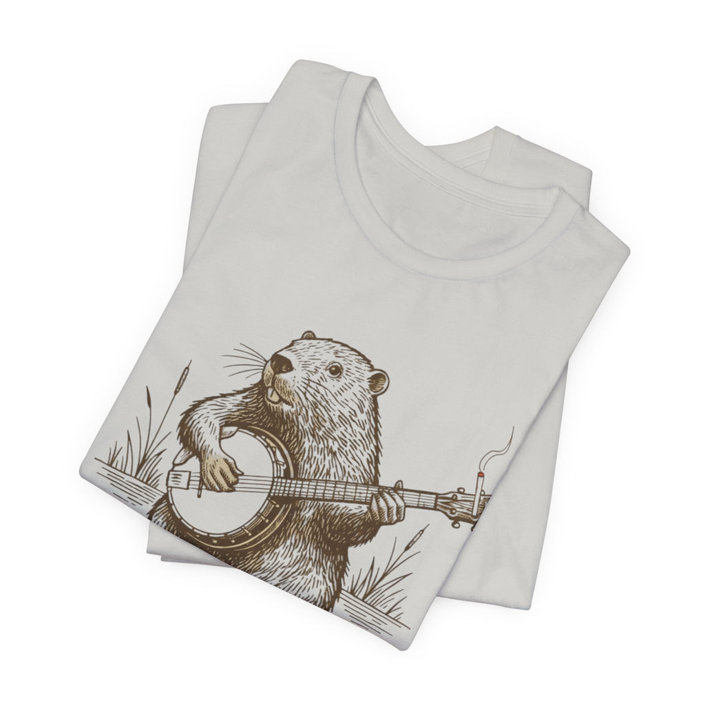 Beaver Banjo T-Shirt — Cute Rustic Wildlife Graphic Tee