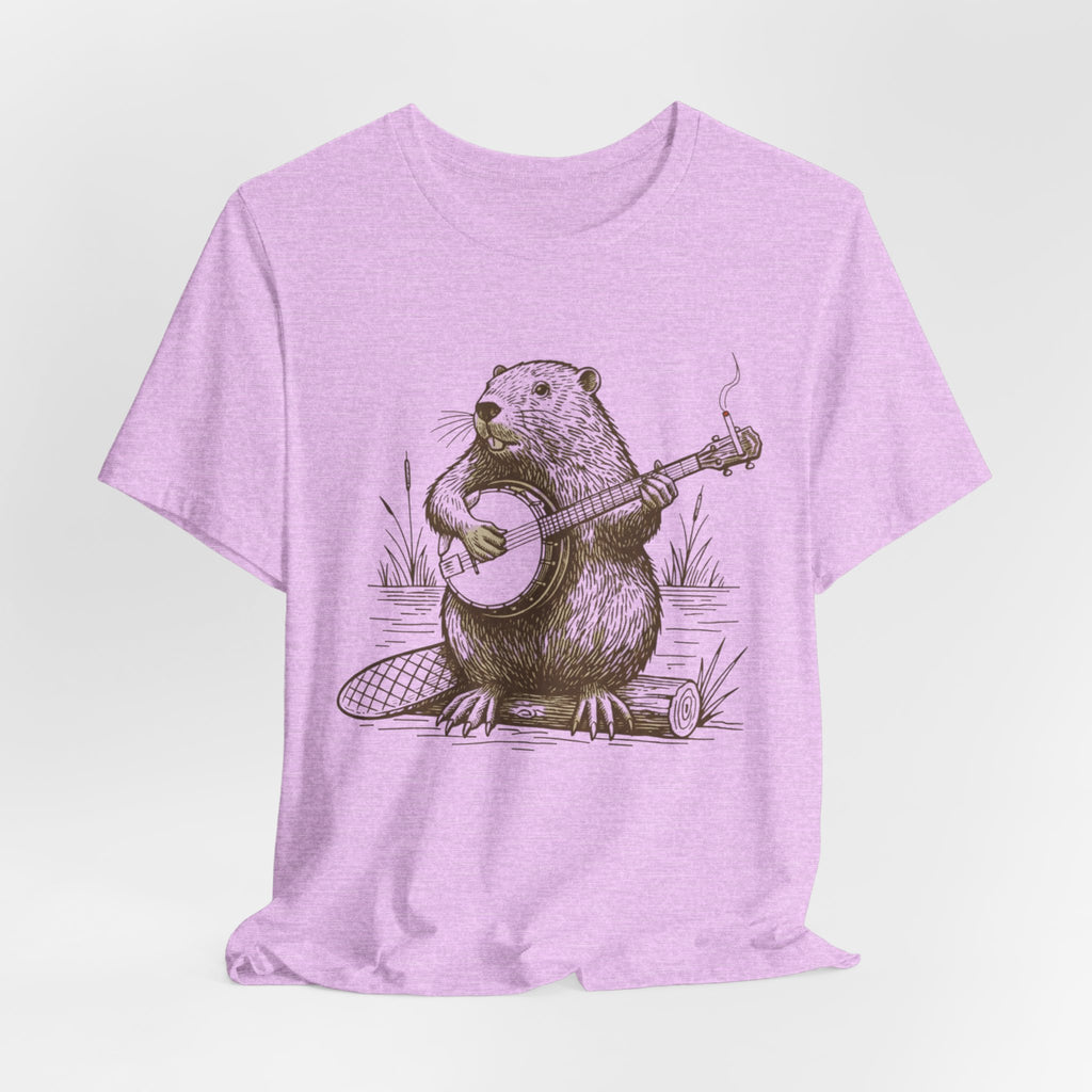 Beaver Banjo T-Shirt — Cute Rustic Wildlife Graphic Tee