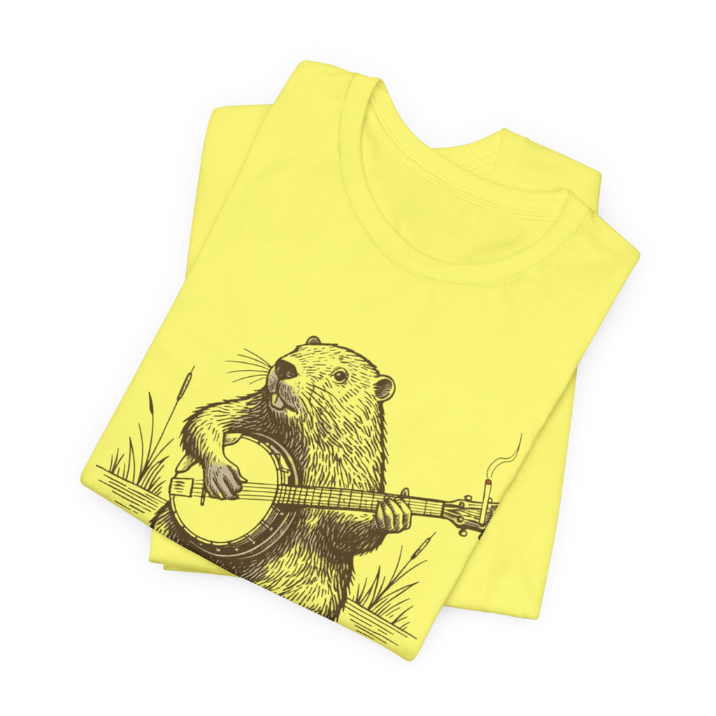 Beaver Banjo T-Shirt — Cute Rustic Wildlife Graphic Tee