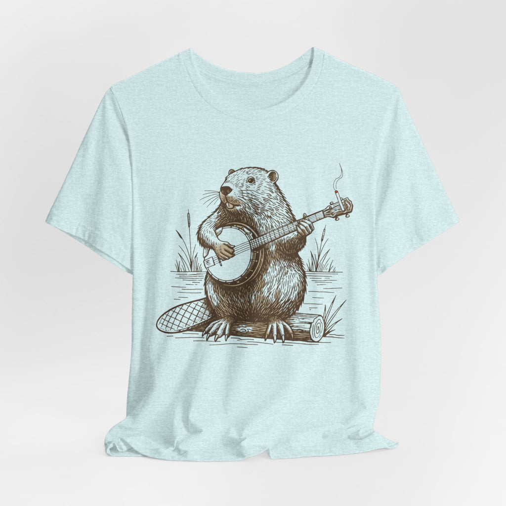 Beaver Banjo T-Shirt — Cute Rustic Wildlife Graphic Tee